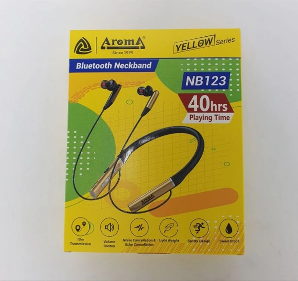 Aroma NB 123 - 40 Hours Playtime with TF card slot Bluetooth Headset Bluetooth Headset  (Silver, Black, In the Ear)