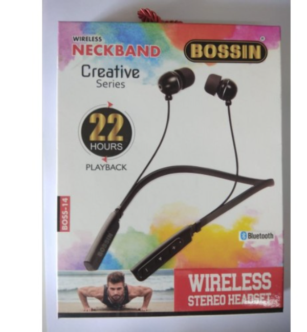 BOSSIN Bluetooth Neckband 22HR BACKUP