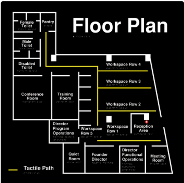 Braille Floor Plan - 36"x36"