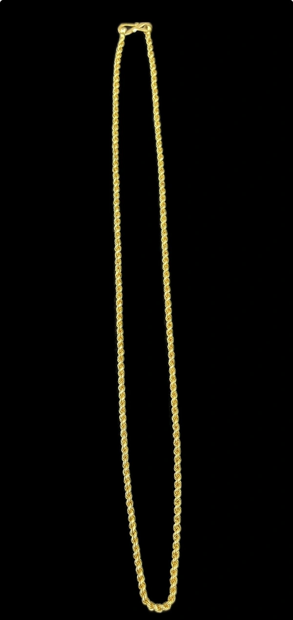 Hollow Rope Chain - 22 Inch, 18K, 8.0g