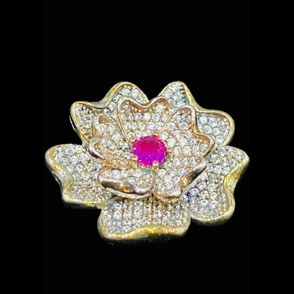 Ladies Silver Flower Ring - 12, 10 Grams