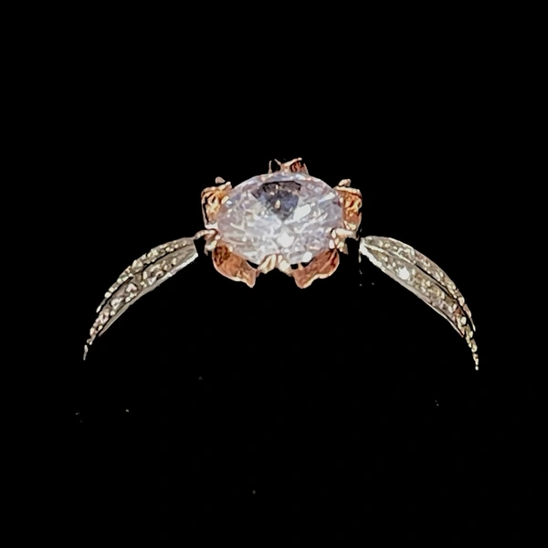 Ladies Silver Solitaire Ring - 92.5 Steerling Silver, 11, 2.40 Grams