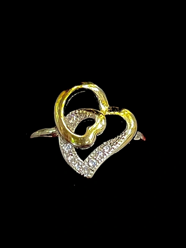 Ladies Silver Heart Ring - 92.5 Hallmarked Steerling Silver, 10, 2.20 Grams