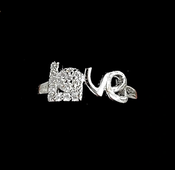 Ladies Silver Love Ring - 92.5 Hallmarked Sterling Silver, 11, 2.0 Grams