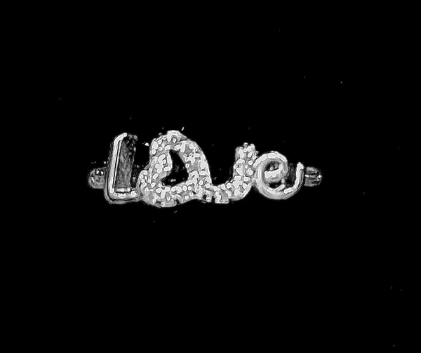 Ladies Silver Love Ring - 92.5 Hallmarked Sterling Silver, 13, 2.0 Grams