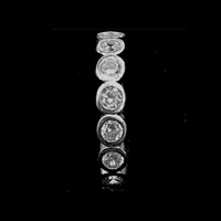 Ladies Silver Tennis Ring - 92.5 Hallmarked Sterling Silver, 10.5, 3.30 Grams