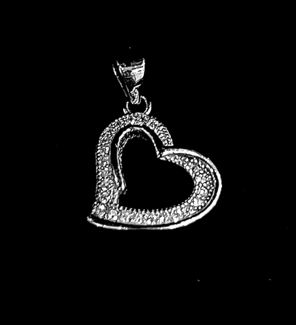 Ladies Heart Shape Silver Pendant - 92.5 Sterling Silver, 1.35 Grams