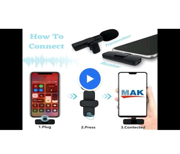Wireless Lapel Microphone Android/ IPhone/Pc