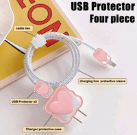 Iphone Charger Cover Pink/White