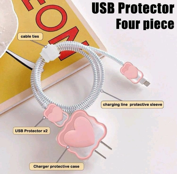 Iphone Charger Cover Pink/White
