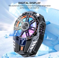Mobile Cooling Pad |Mobile Cooler | Gaming Fan | For Instant Cooling Advanced Refrigeration Chip & LED Temperature Display Compatible For Android And Iphones - (Black) - Black