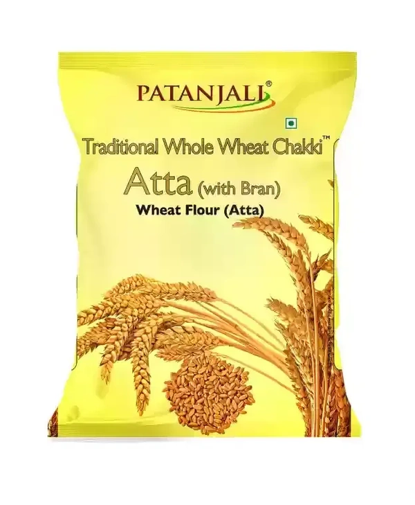 PATANJALI Chakki Atta, Whole Wheat with Bran, Genhu ka Atta, Organic Flour, 5 kg - 5 Kg