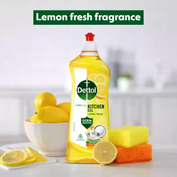 Dettol Kitchen Slab and Dishwash Liquid Dish Cleaning Gel, 750 mL - 750 mL