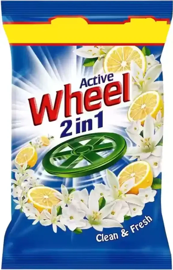 Wheel Active 2 in 1 Blue Detergent Powder, 1 Kg - 1 Kg