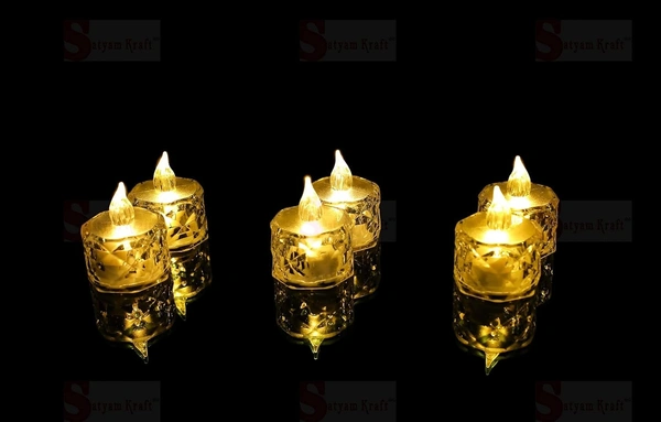 DEEP RISE Crystal Candle Light (1 Pc) Smokeless Flameless Eco-friendly