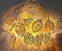DEEP RISE Golden Leaf Shape LED Metal Lights (Warm-White, Golden)
