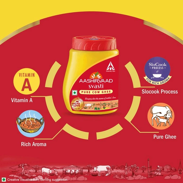 Aashirwad (ITC) Pure Cow Ghee  - 200g, Pure