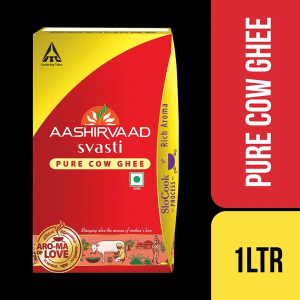 Aashirwad (ITC) Pure Cow Ghee  - 1kg, Cake
