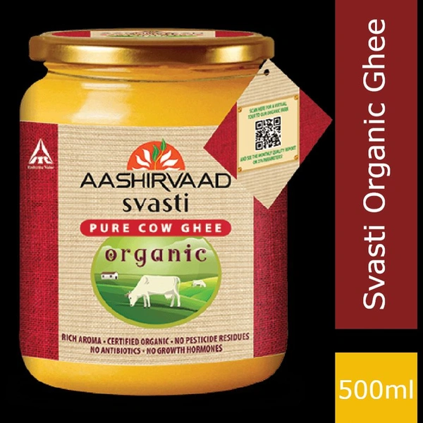 Aashirwad (ITC) Pure Cow Ghee  - 500 G, Organic