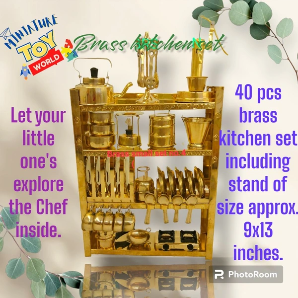Brass Kitchen Set With 40 Pcs - 9x13 Inches