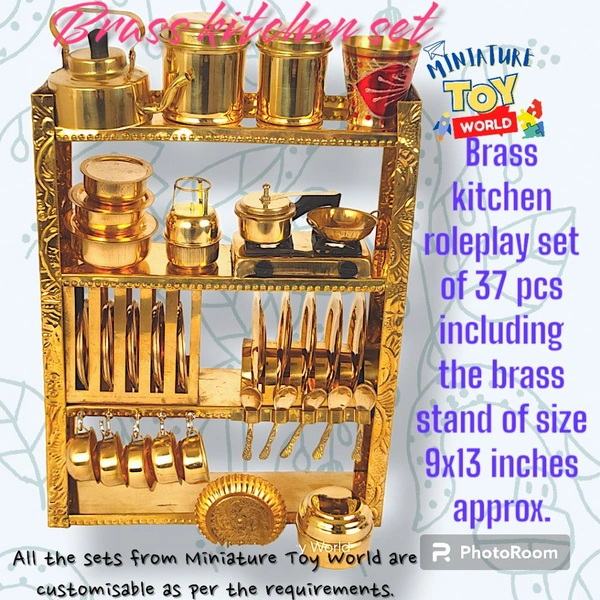 Brass Kitchen Set With 37 Pcs - 9x13 Inches