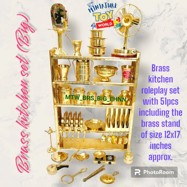 Brass Kitchen Set With 51 Pcs - 12x17 Inches