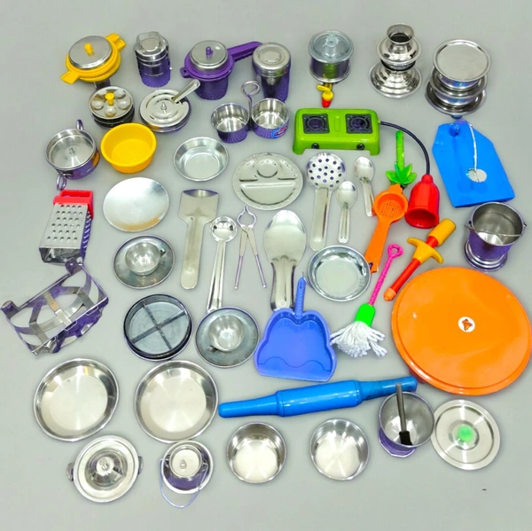 Steel Loose Kitchen Set With 61 Pcs