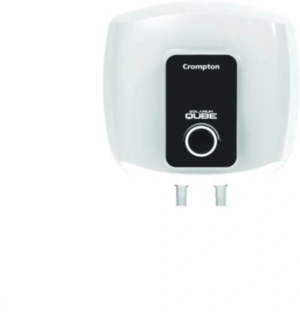 Crompton Solarium Qube 25-litre, 2KW, 5 Star-Rated Storage Water Heater/ Geyser (White & Black) - 25L, White & Black