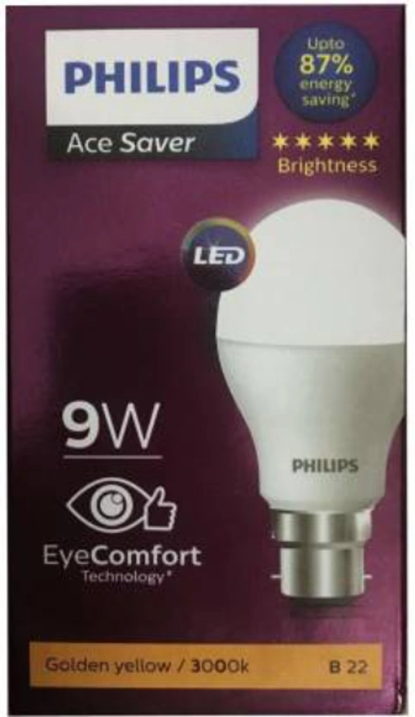 PHILIPS 9 W Round B22 LED Bulb  (White) - WHITE, 1 YEAR