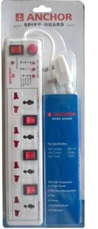 ANCHOR PW 4 Universal Sockets 4 Socket Extension Boards  (White) - WHITE, NA