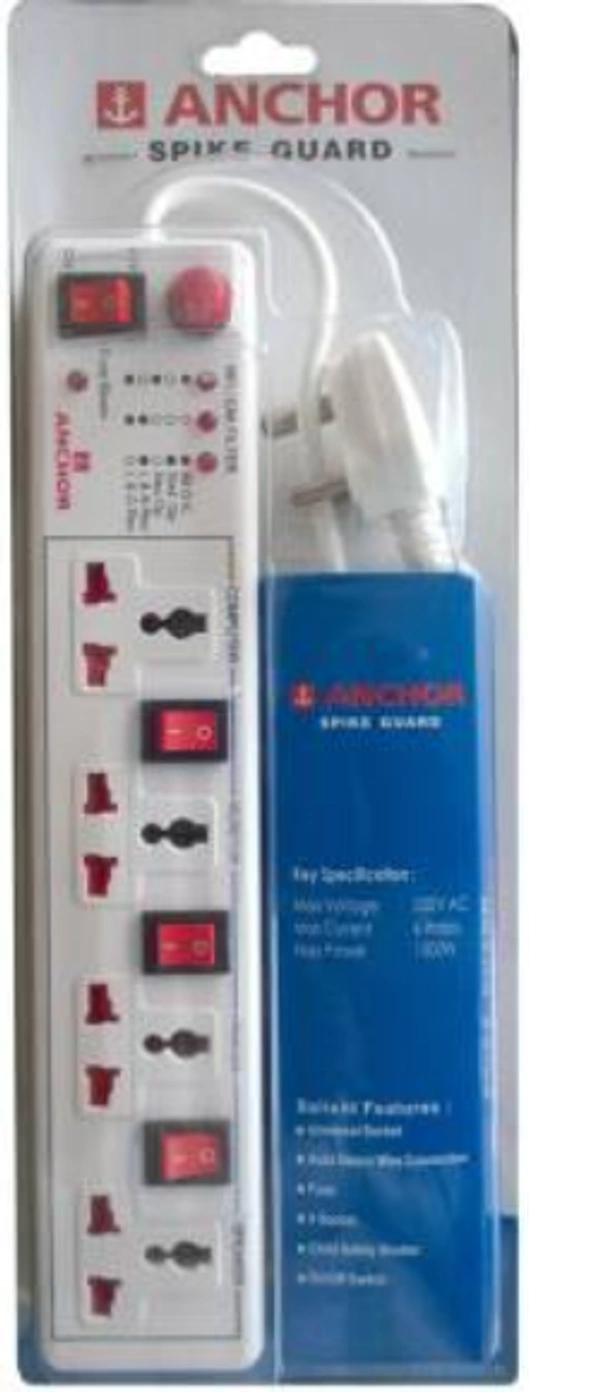 ANCHOR PW 4 Universal Sockets 4 Socket Extension Boards  (White) - WHITE, NA