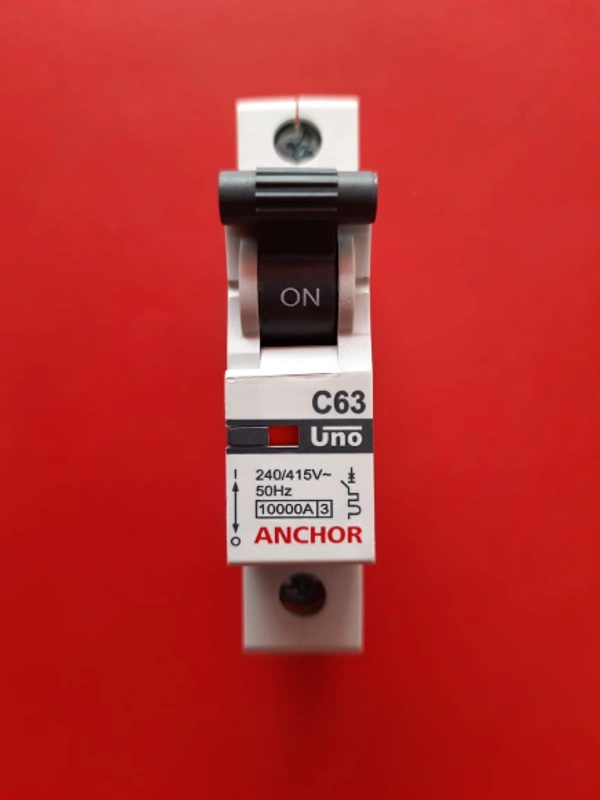 Anchor by Panasonic 98001 Single Pole UNO Series MCB 63 Ampere (White) - 63A, White, 6 Month