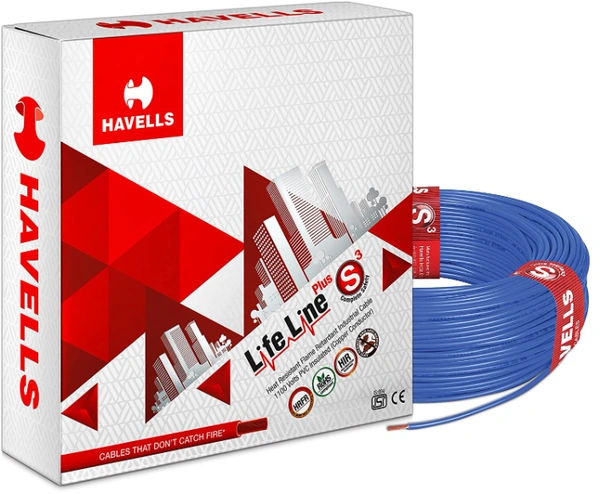 Havells HAVELLS HRFR PVC 6 sq/mm Blue 90 m Wire   - 6 MM, Red, Black, Yellow, Blue, NA