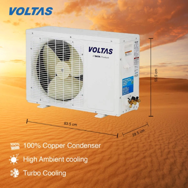 Voltas 1.5 Ton 3 Star Inverter Split AC (Copper 183VCZS White) - 1.5 Ton, White, 1 year on product, 1 year on condenser, 5 years on compressor