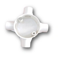 General 4 Way PVC Junction Box 25MM - 25MM, White, NA