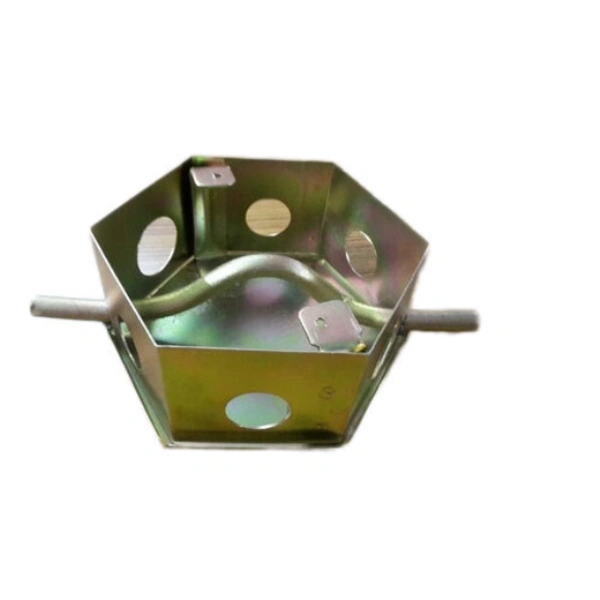 General Fan Box Six Hole Metal - Round, Golden, NA