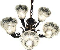 Das/P/ Brass Jhumar Chandelier Ceiling Lamp - Hanging , Golden, Glass, NA