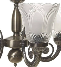 Das/P/ Brass Jhumar Chandelier Ceiling Lamp - Hanging , Golden, Glass, NA