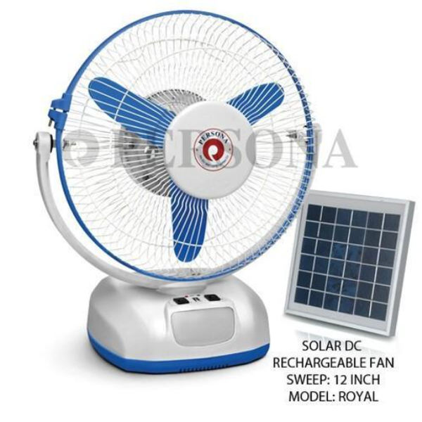 PERSONA Solar DC Rechargeble Table Fan