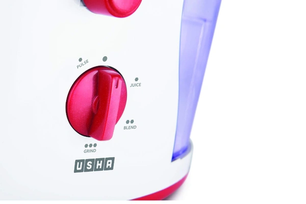 USHA Usha JMG 0500XJ3 500 -Watt Juicer Mixer Grinder with 3 Jars (Red/White) - 500W, WHITE, RED, 2 Year Domestic Warranty.