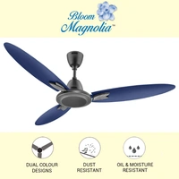 USHA Bloom Magnolia 1250 mm 3 Blade Ceiling Fan  (Blue,Grey) - 1250MM, Sparkle Grey and Blue, 2 Year's Manufacturer Warranty