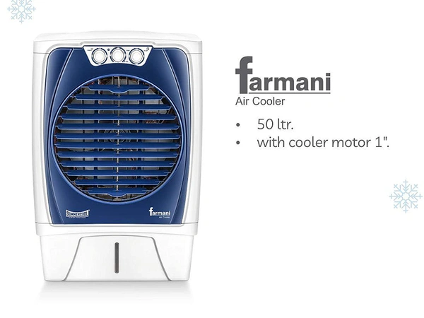 Summercool Farmani Desert Air Cooler - 50 L, White - 50L, WHITE , RED, 6 MONTH MOTOR WARRANTY