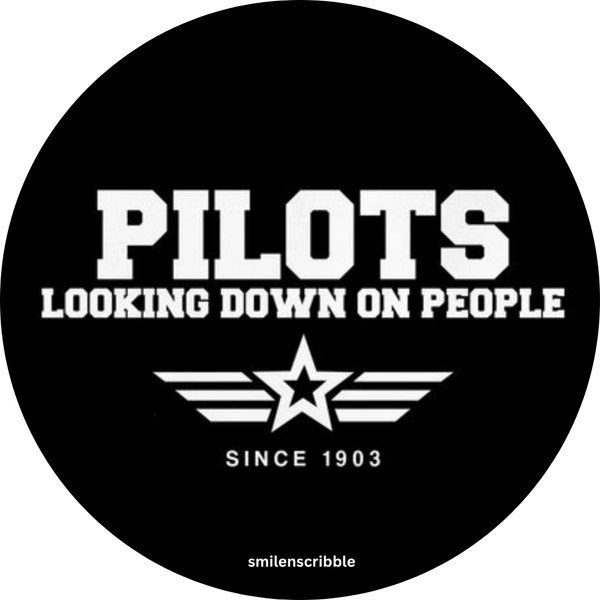 Pin cum Magnet  - PILOTS LOOKING DOWN AT PEOPLE