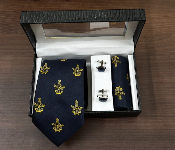 Indian Air Force Aviator's Pride Gift Set (4 Pcs Premium Tie With Gift Box Set )