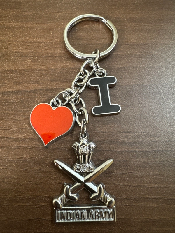 I Love Indian Army Keychain