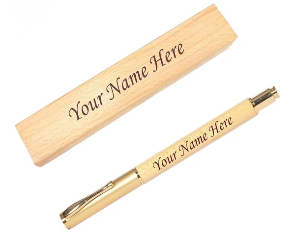 Wooden Pen With Gift Box - Fire Bush