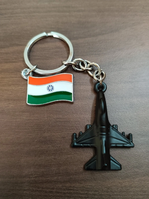 Metallic Fighter Jet with Indian Flag 