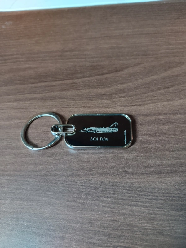 Metallic Rectangle LCA Tejas Keychain