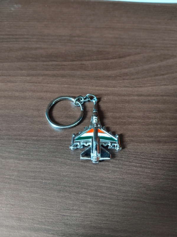 Metallic fighter Jet  With tri Colour keychain 