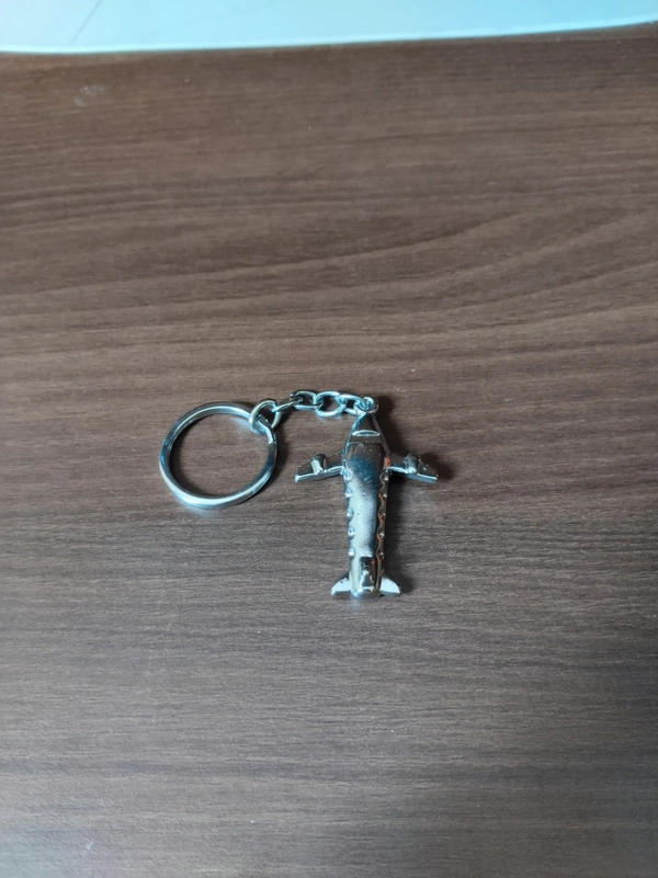 Metallic Airplane Keychain 